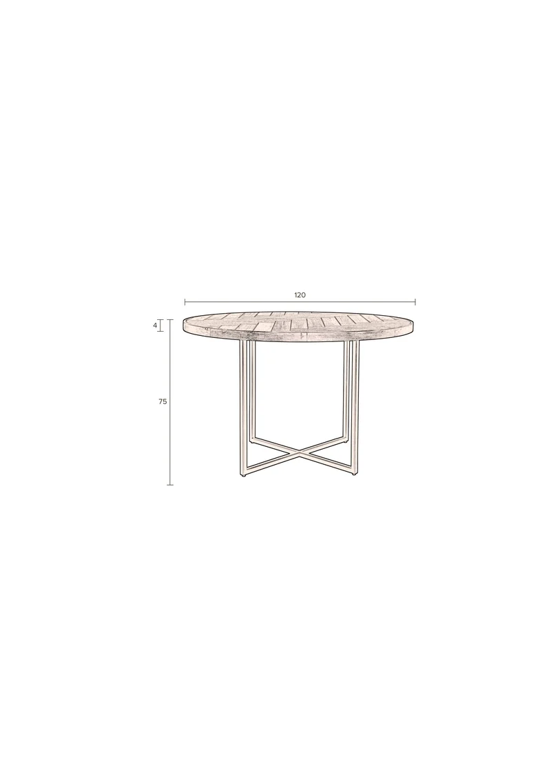 Dutchbone Esstisch Class 120' – Eiche, Holz, 120 × 120 × 75 cm