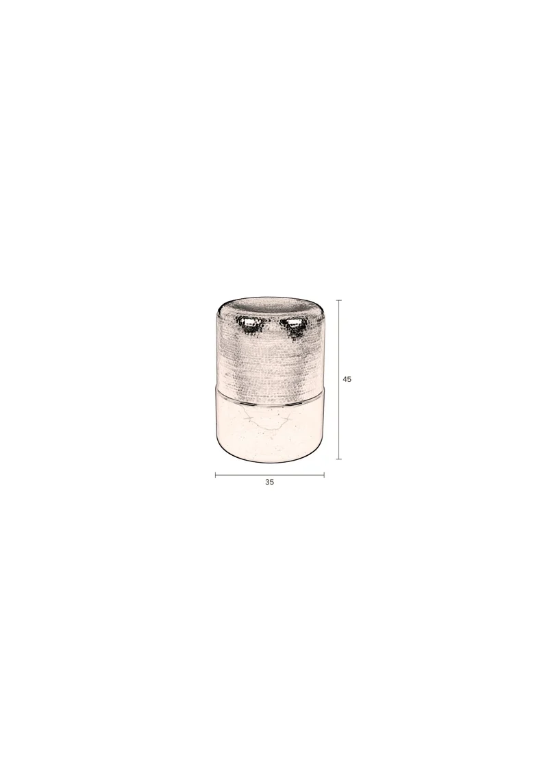 Dutchbone Beistelltisch Cave – Grün, Eisen, 35 × 35 × 45 cm