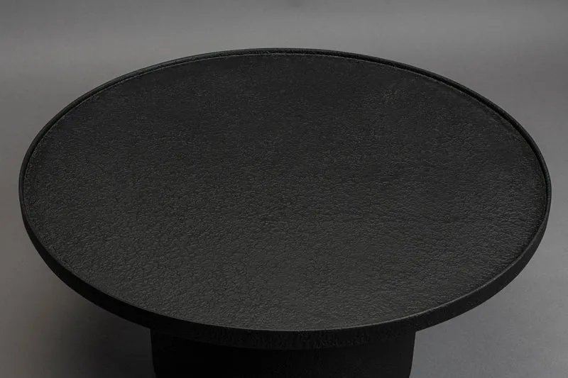 Dutchbone Couchtisch Winston Round – Schwarz, Sperrholz, 70 × 70 × 35,5 cm