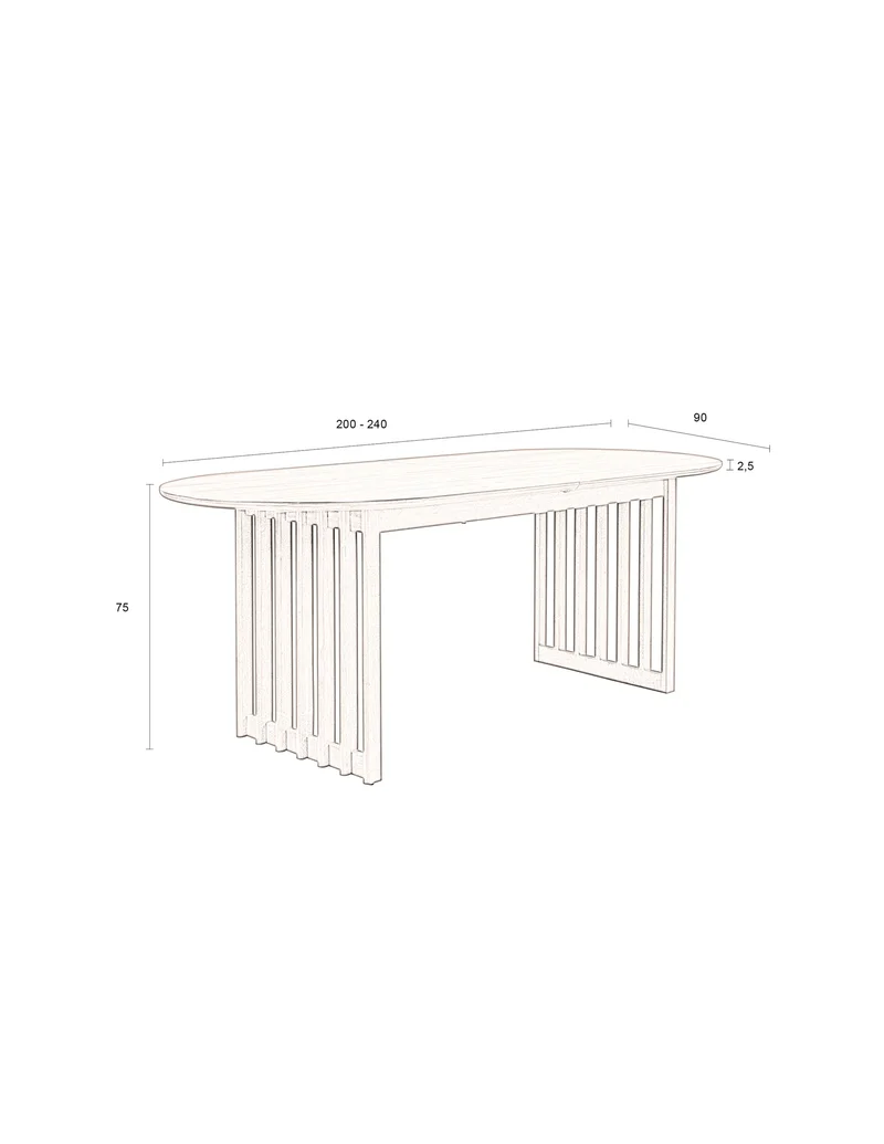 Dutchbone Esstisch Barlet 200 240 × 90 – Nussbaum, Holz