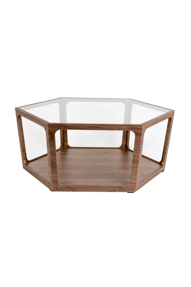 Dutchbone Couchtisch Sita – Braun, Glas, 92,5 × 80 × 34 cm