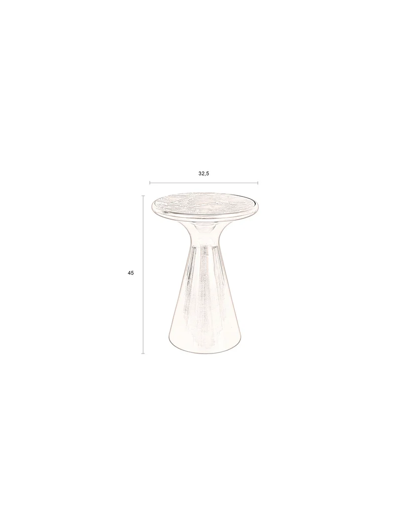 Dutchbone Beistelltisch Mount M – Braun, Aluminium, 32,5 × 32,5 × 45 cm