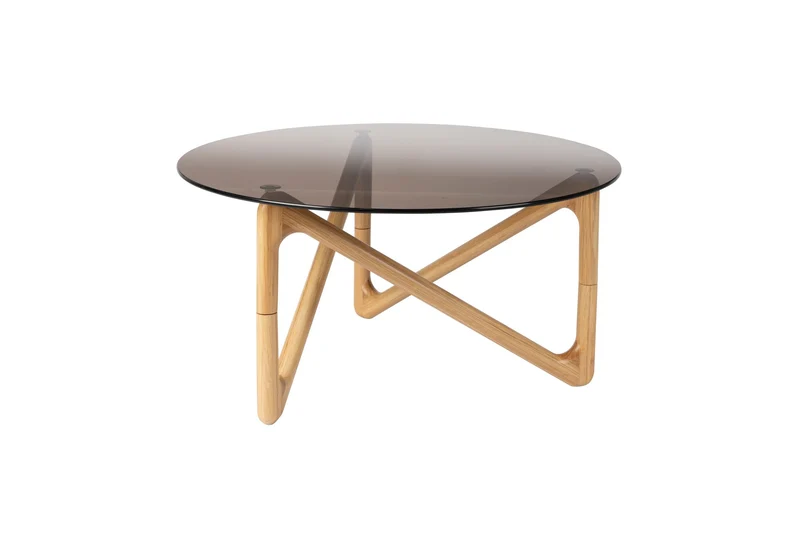 Dutchbone Couchtisch Naia – Natur, Glas, 80 × 80 × 40 cm