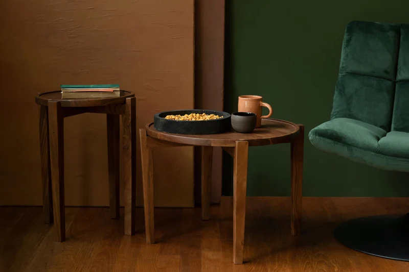 Dutchbone Couchtisch Shane – Braun, Akazienholz, 59 × 59 × 40 cm