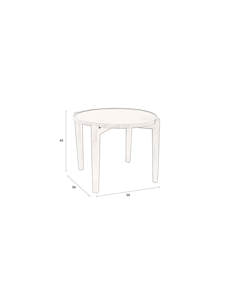 Dutchbone Couchtisch Shane – Braun, Akazienholz, 59 × 59 × 40 cm