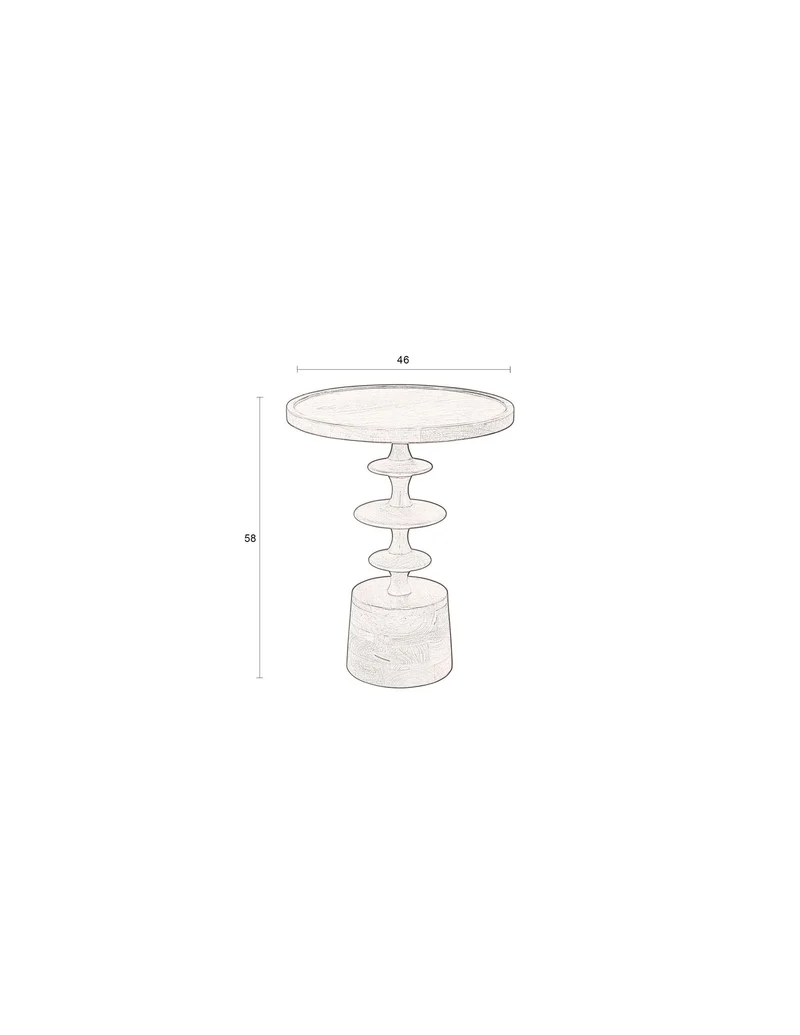 Dutchbone Beistelltisch Cath – Nussbaum, Mangoholz, 46 × 46 × 58 cm