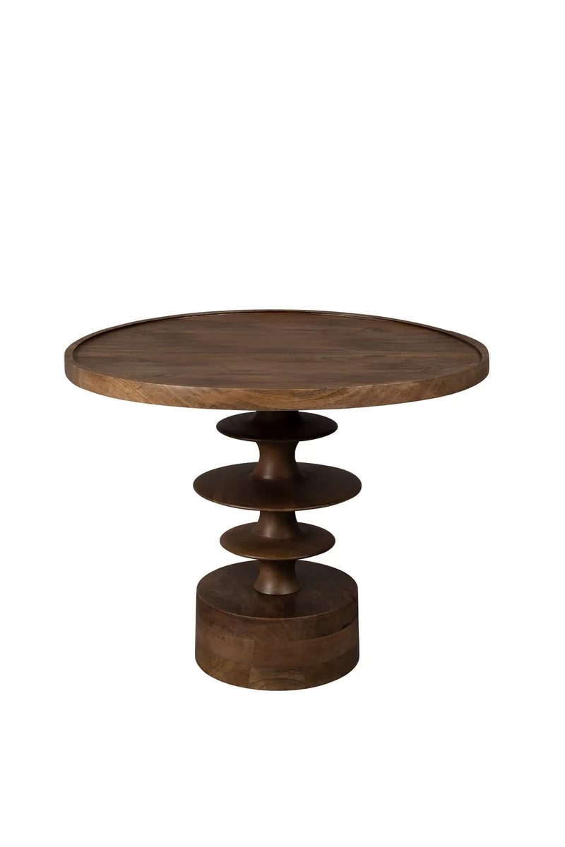 Dutchbone Couchtisch Cath – Nussbaum, Mangoholz, 66 × 66 × 50 cm