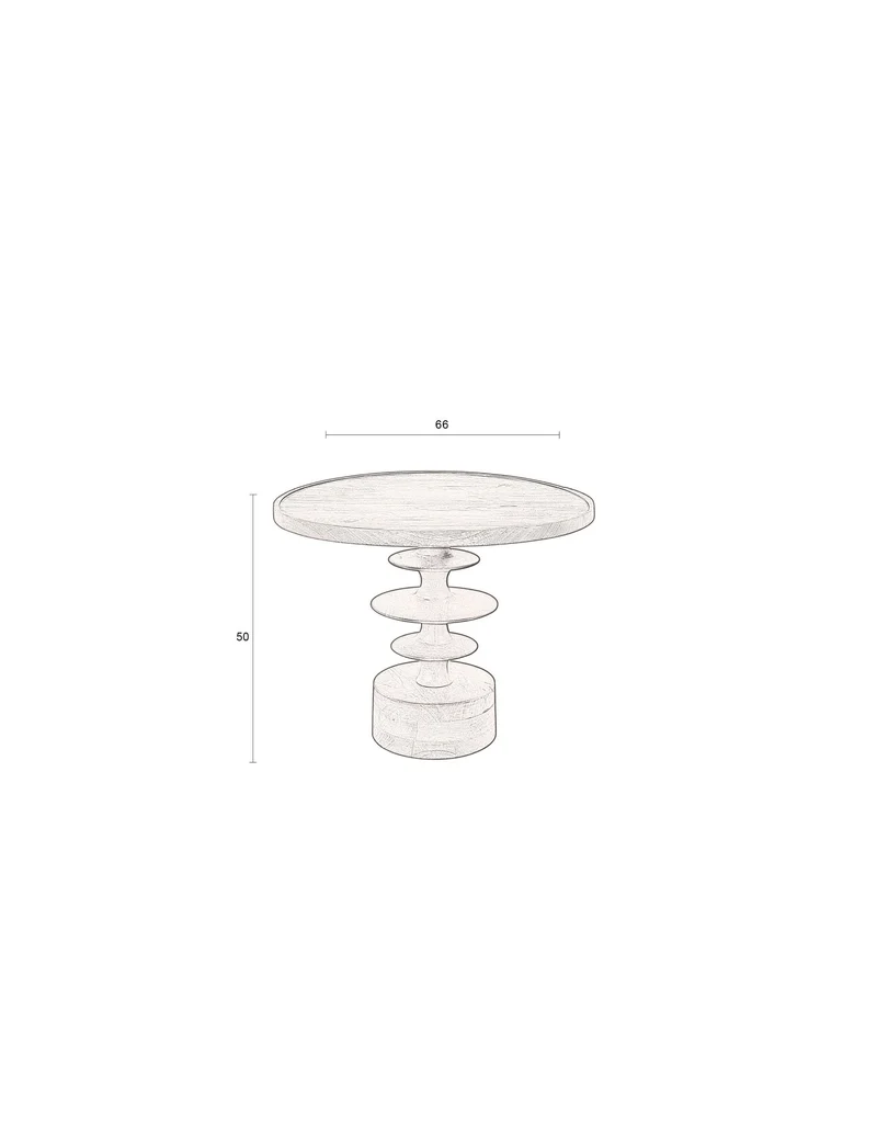 Dutchbone Couchtisch Cath – Nussbaum, Mangoholz, 66 × 66 × 50 cm