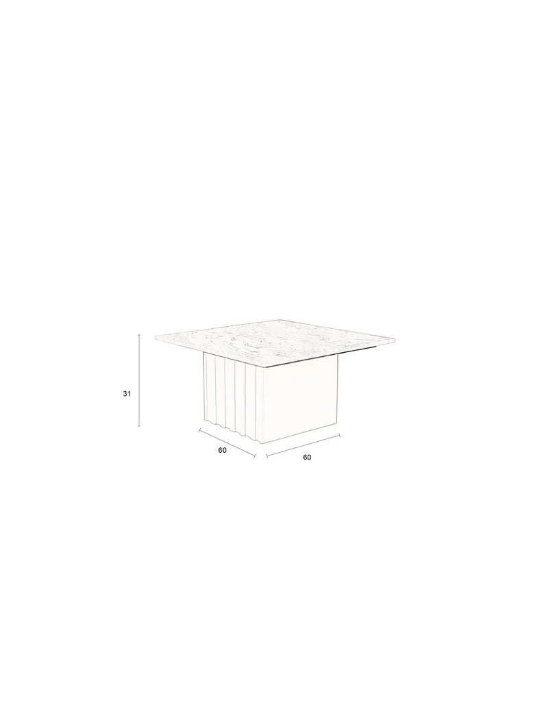 Dutchbone Couchtisch Clayton – Grau, Marmor, 60 × 60 × 31 cm