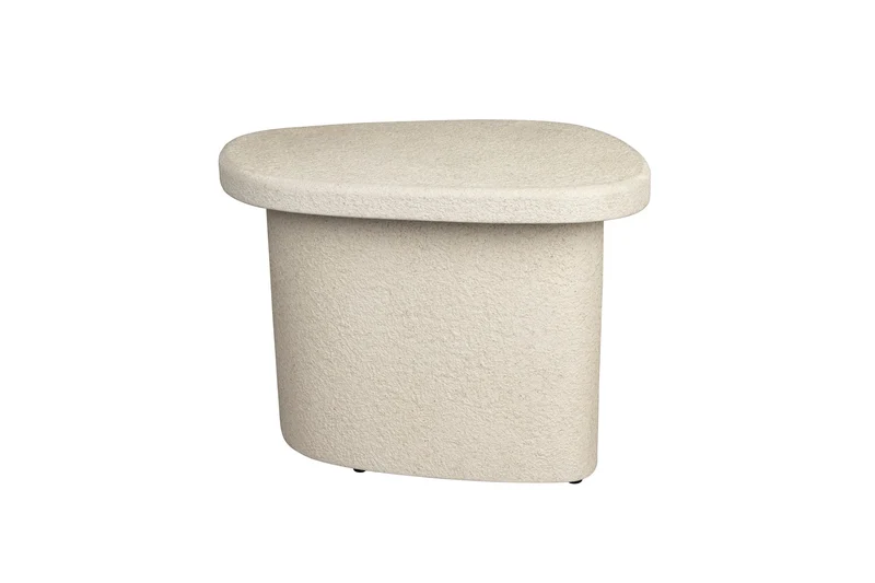 Dutchbone Beistelltisch Veda High – Weiß, Recycelter Marmor, 56 × 45 × 41 cm