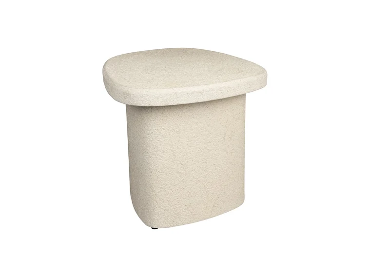 Dutchbone Beistelltisch Veda High – Weiß, Recycelter Marmor, 56 × 45 × 41 cm