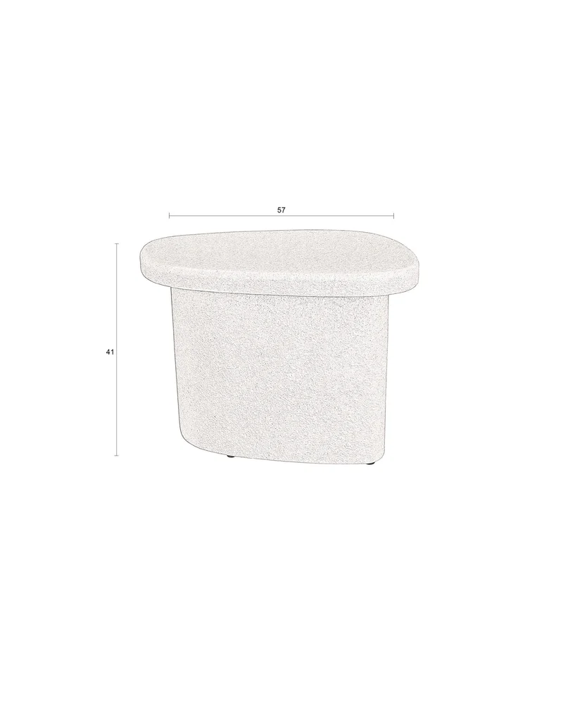 Dutchbone Beistelltisch Veda High – Weiß, Recycelter Marmor, 56 × 45 × 41 cm