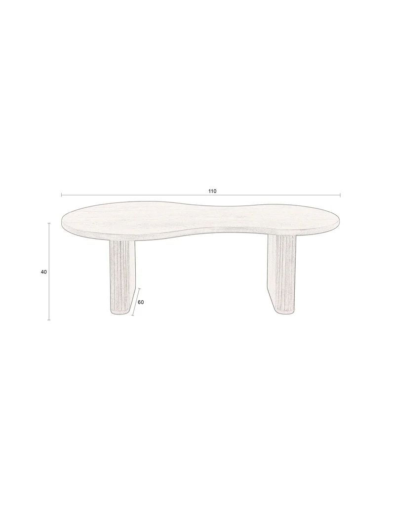 Dutchbone Couchtisch Tilon – Braun, Mangoholz, 110 × 60 × 40 cm
