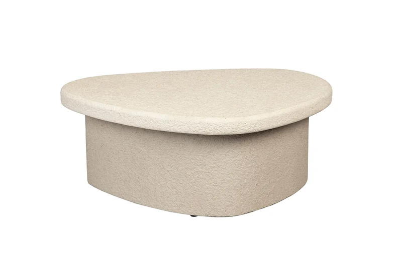 Dutchbone Couchtisch Veda – Weiß, Recycelter Marmor, 74 × 49 × 28 cm