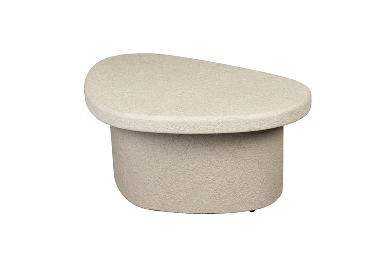 Dutchbone Couchtisch Veda – Weiß, Recycelter Marmor, 74 × 49 × 28 cm
