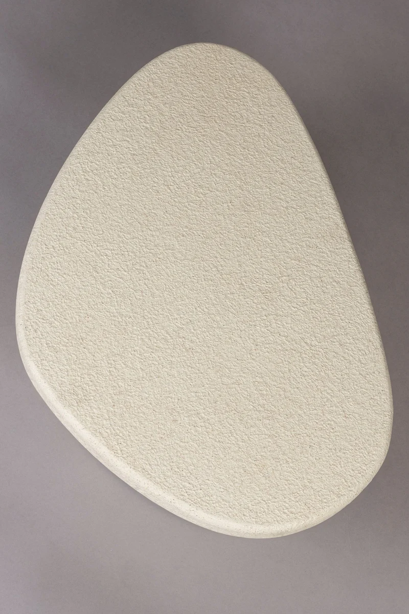Dutchbone Couchtisch Veda – Weiß, Recycelter Marmor, 74 × 49 × 28 cm