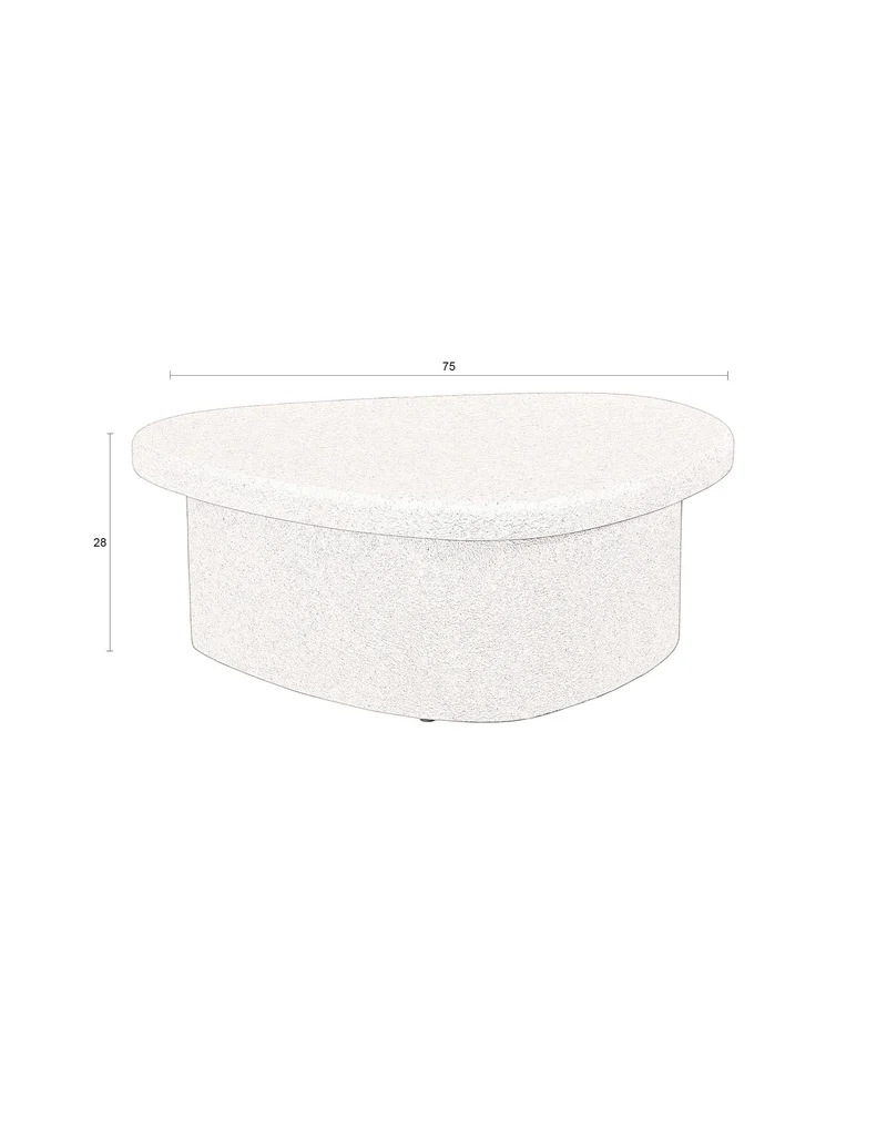 Dutchbone Couchtisch Veda – Weiß, Recycelter Marmor, 74 × 49 × 28 cm