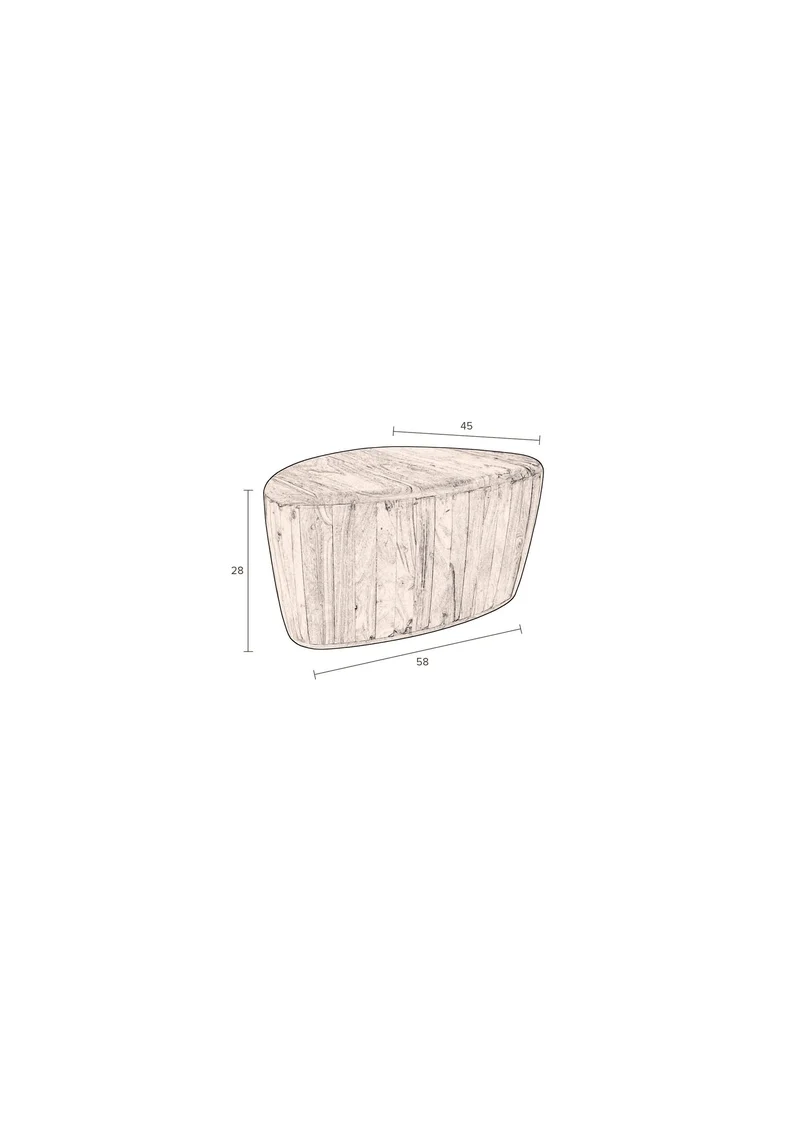 Dutchbone Couchtisch Ayla – Braun, 58 × 45 × 28 cm