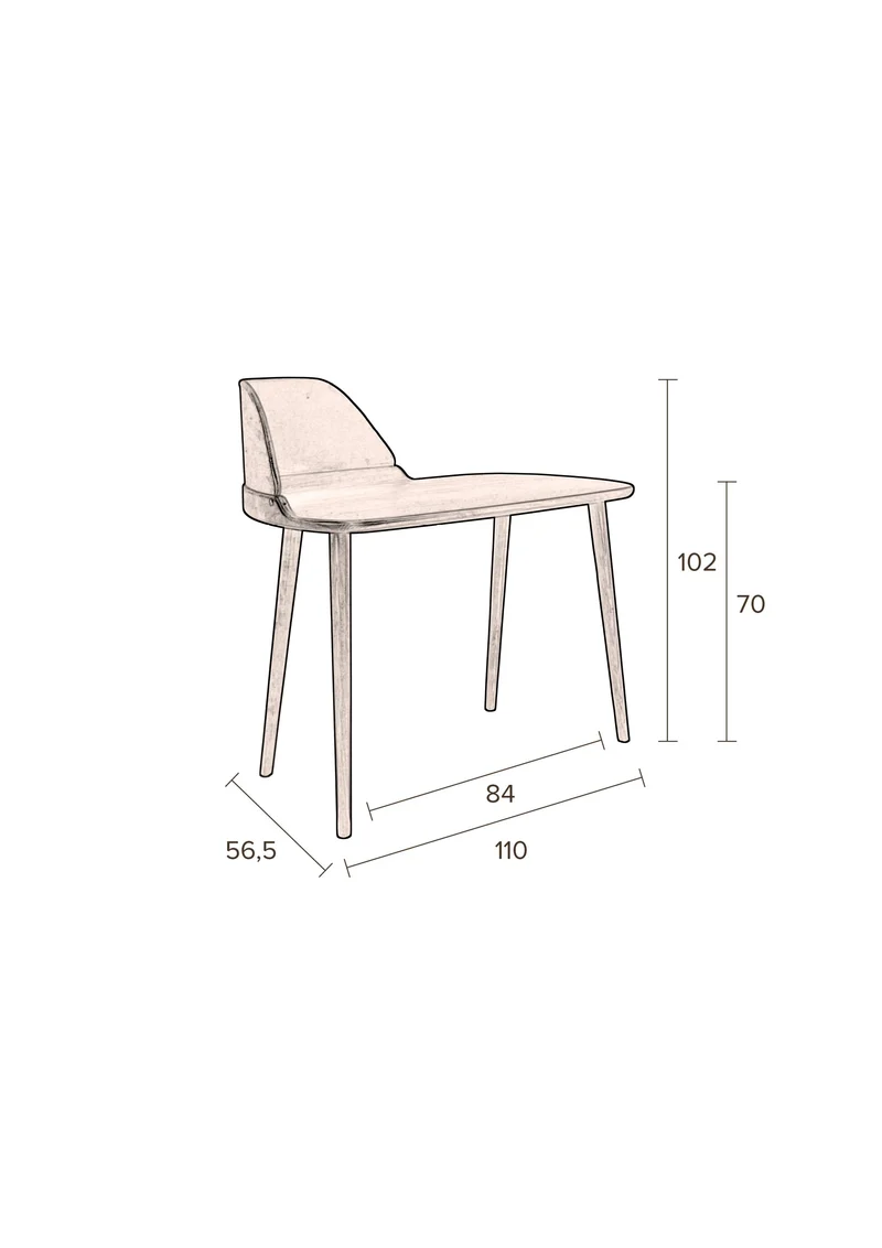 Dutchbone Schreibtisch Finn – Braun, Massives Eschenholz, 110 × 56,5 × 102 cm