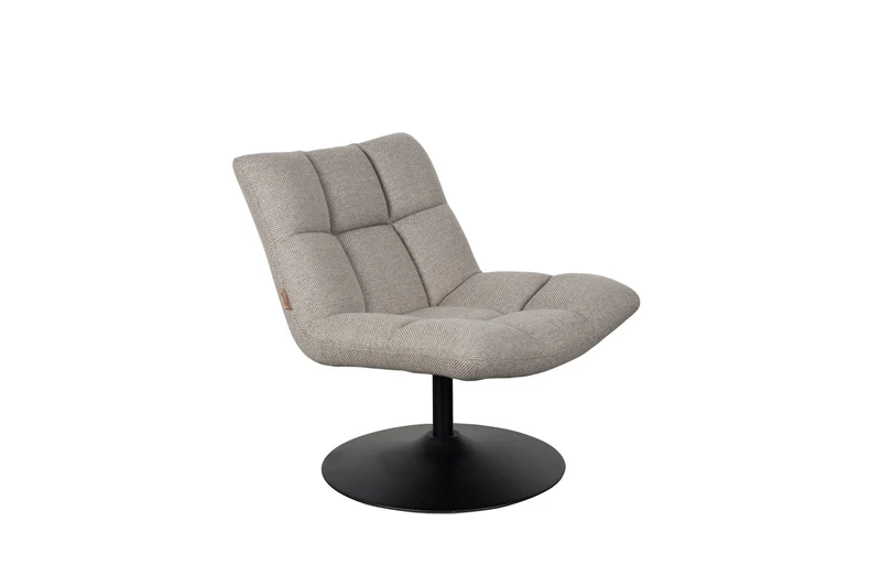 Dutchbone Loungesessel Bar – Hellgrau, Stoff, 66 × 78 cm