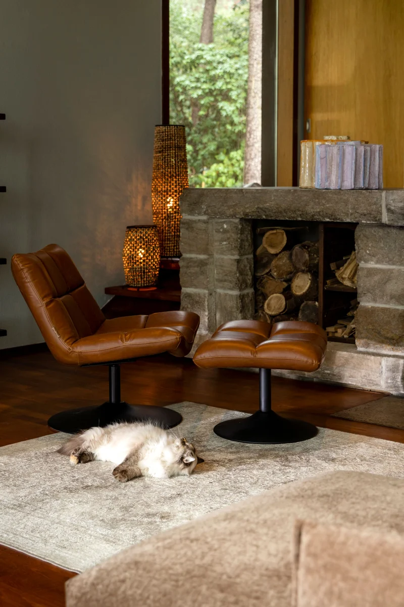 Dutchbone Loungesessel Bar Vintage – Braun, PU-Kunstleder, 66 × 78 cm