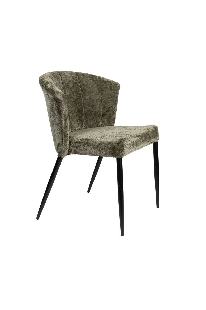 Dutchbone Stuhl Georgia – Grün, Polyester, 62 × 78 cm, 2er-Set