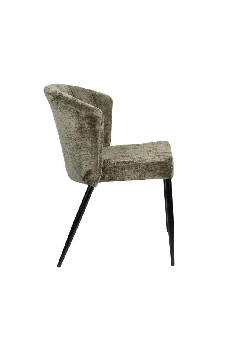 Dutchbone Stuhl Georgia – Grün, Polyester, 62 × 78 cm, 2er-Set