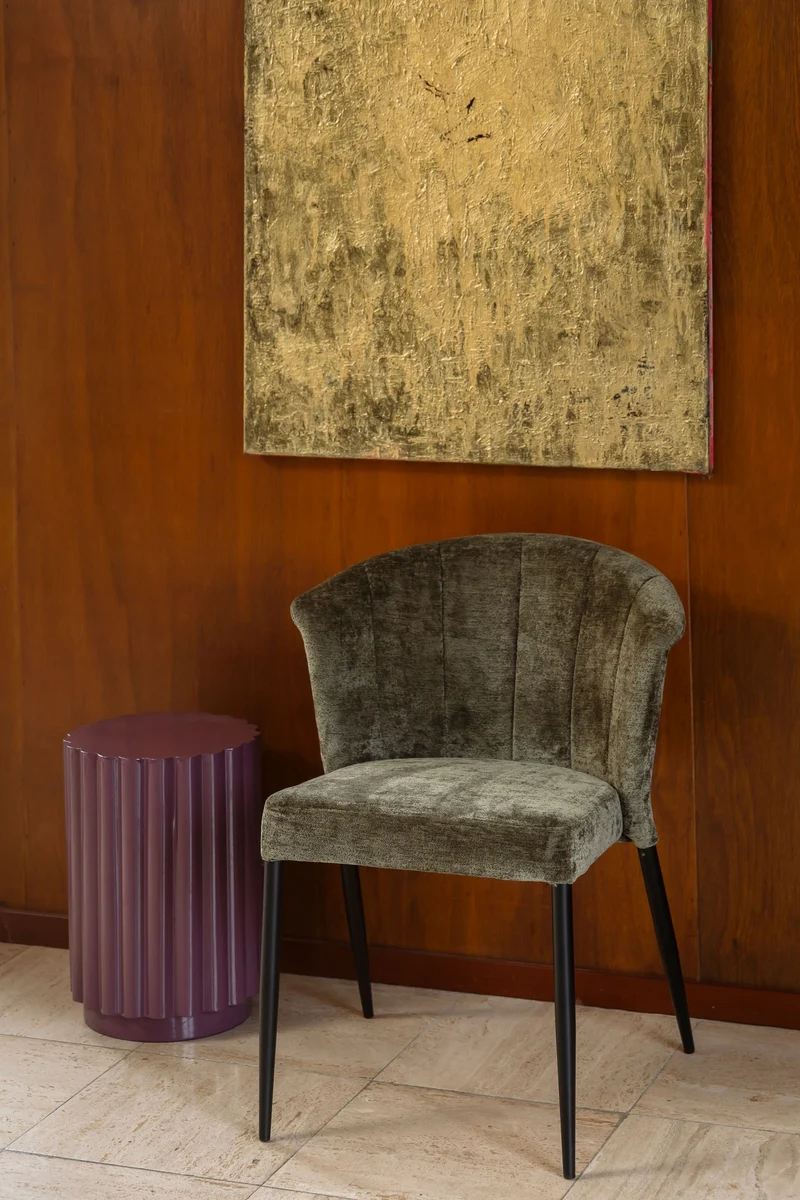 Dutchbone Stuhl Georgia – Grün, Polyester, 62 × 78 cm, 2er-Set