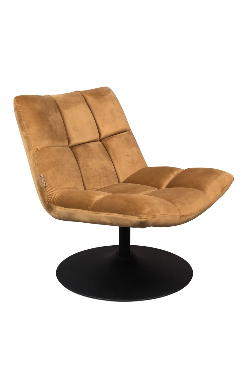 Dutchbone Loungesessel Bar Velvet Golden – Braun, Stoff, 66 × 78 cm