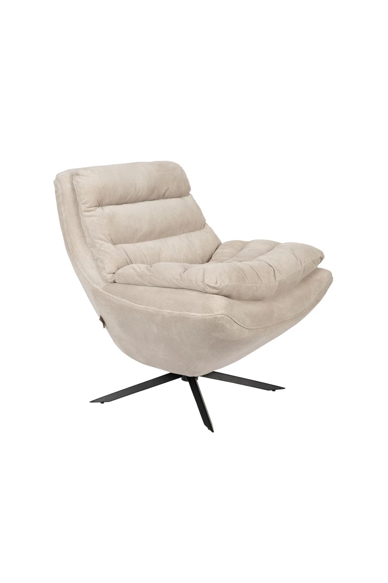 Dutchbone Loungesessel Vince – Beige, Stoff, 81 × 69 × 82 cm
