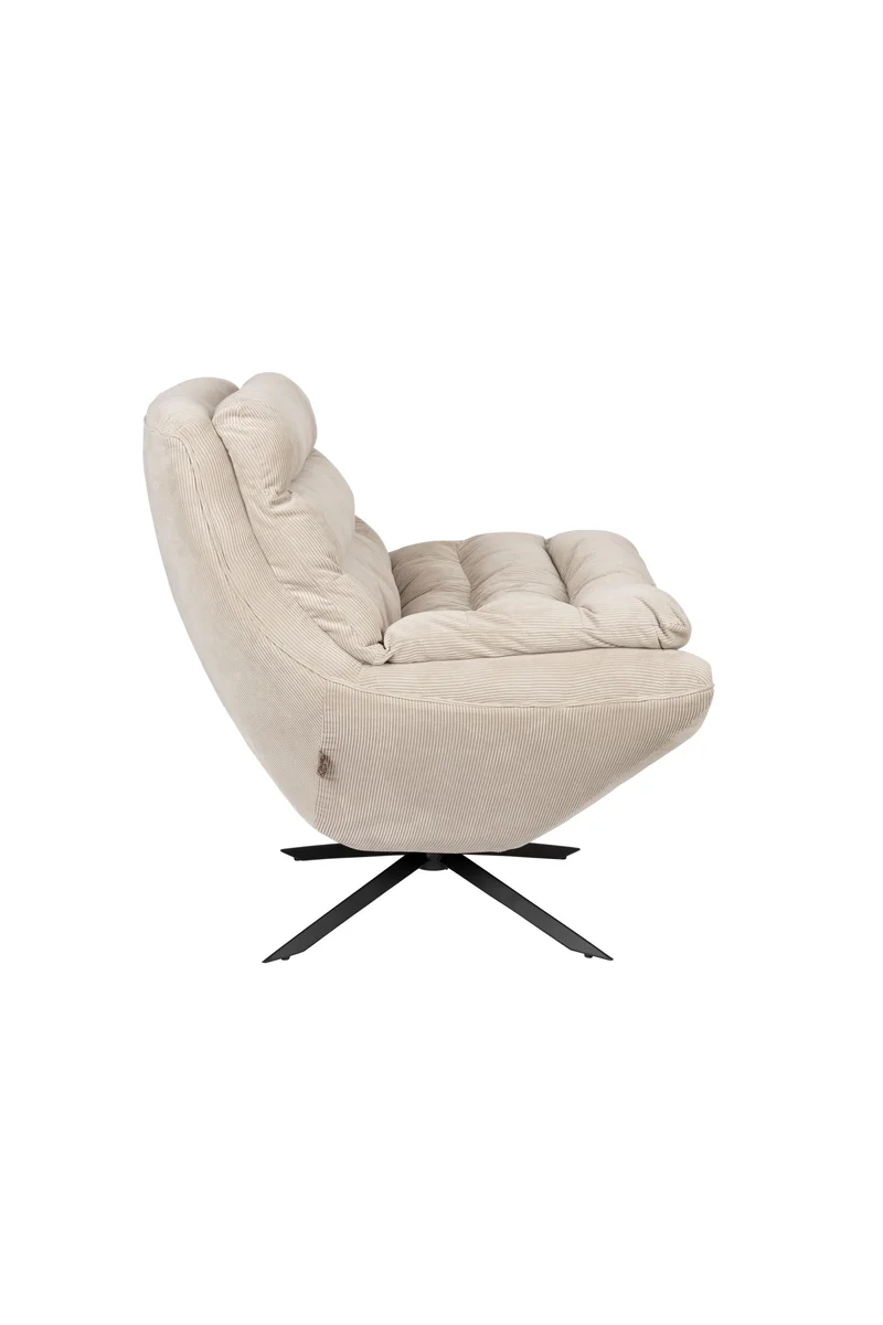 Dutchbone Loungesessel Vince – Beige, Stoff, 81 × 69 × 82 cm