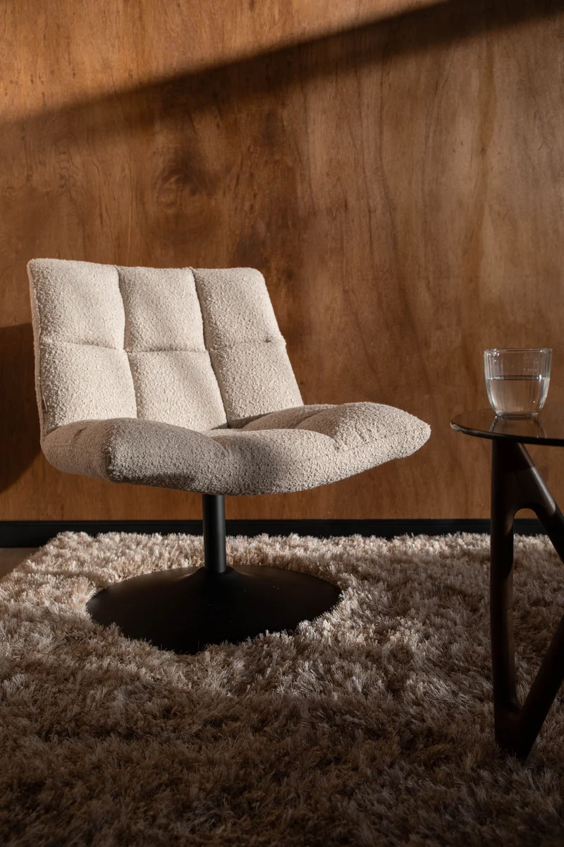Dutchbone Loungesessel Bar Bouclé – Beige, 66 × 78 cm