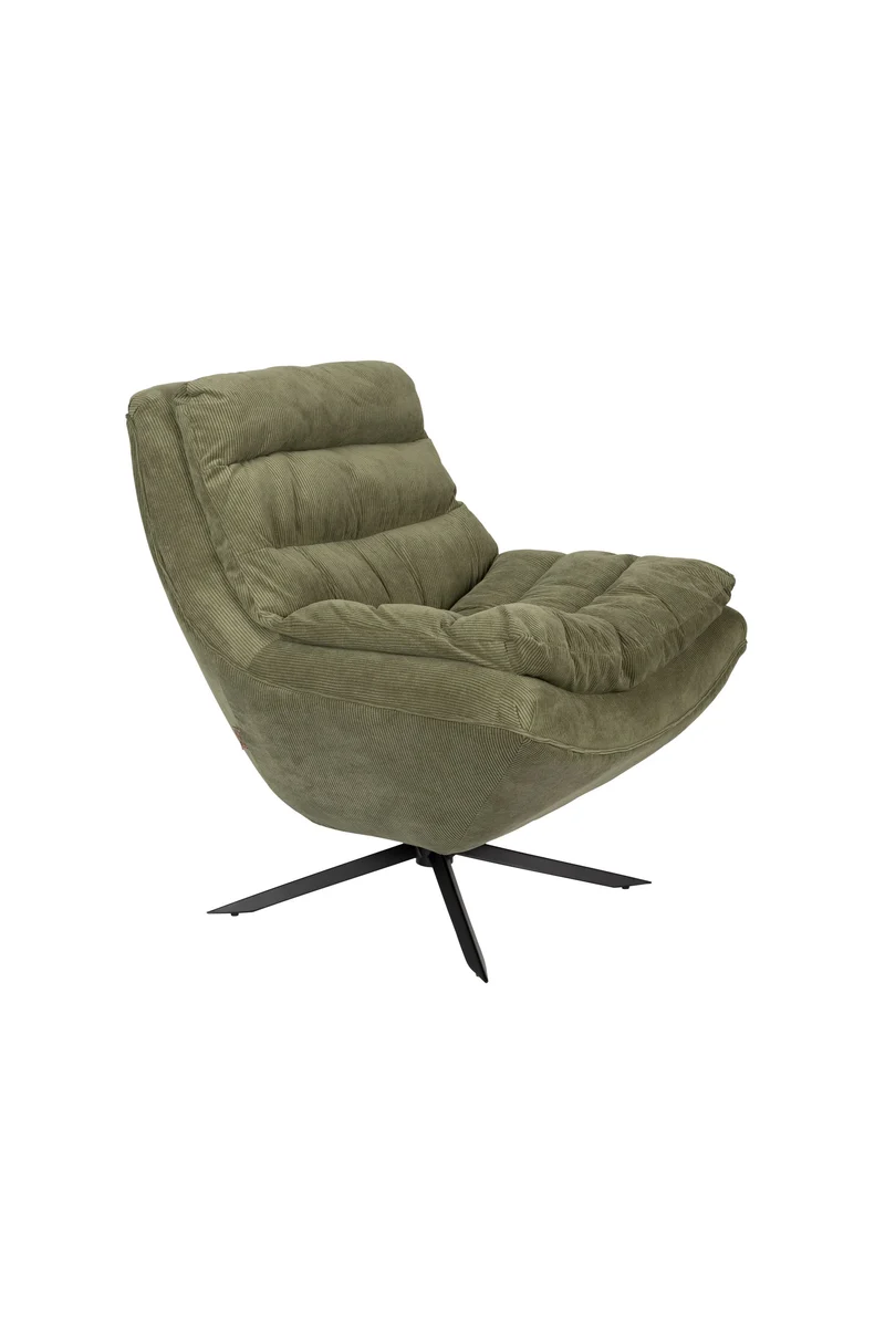 Dutchbone Loungesessel Vince Green FR – Stoff, 81 × 69 × 82 cm
