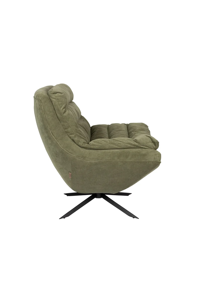 Dutchbone Loungesessel Vince Green FR – Stoff, 81 × 69 × 82 cm