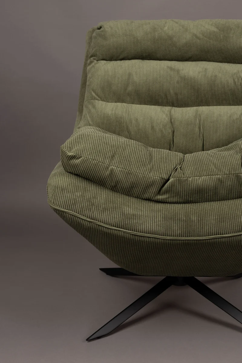 Dutchbone Loungesessel Vince Green FR – Stoff, 81 × 69 × 82 cm