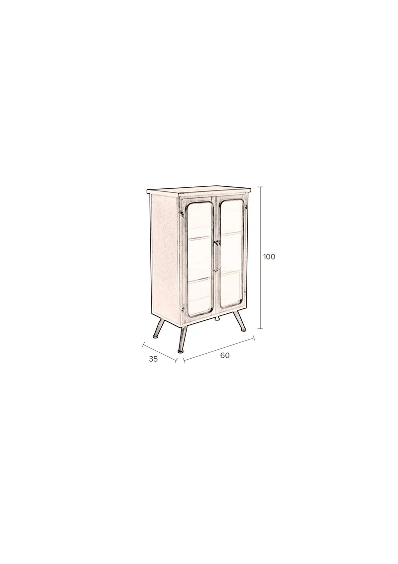 Dutchbone Schrank Denza – Schwarz, Eisen, 35 × 60 × 100 cm