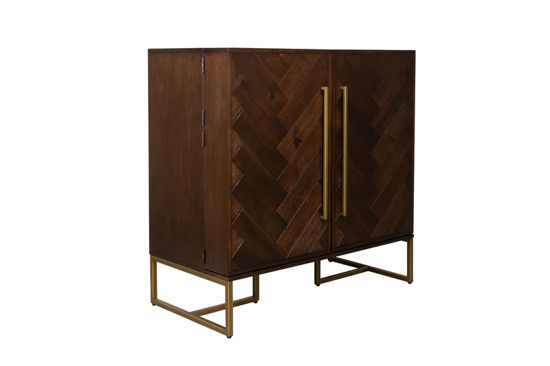 Dutchbone Schrank Class – Braun, Akazienfurnier, 50 × 100 × 100 cm
