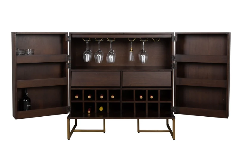 Dutchbone Schrank Class – Braun, Akazienfurnier, 50 × 100 × 100 cm