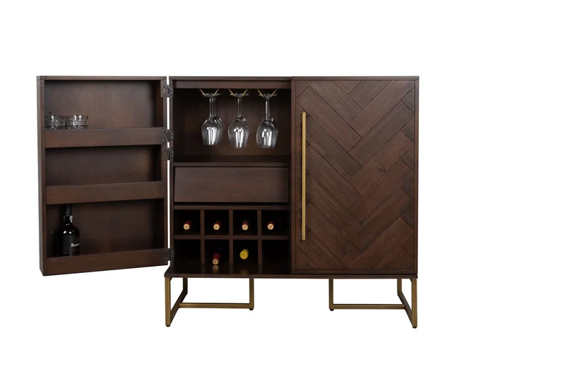 Dutchbone Schrank Class – Braun, Akazienfurnier, 50 × 100 × 100 cm