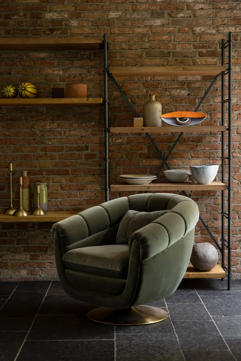 Dutchbone Regal Iron – Braun, Massives Tannenholz, 42 × 100 × 200 cm