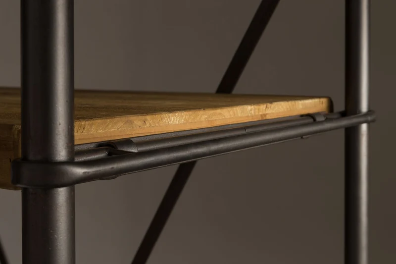 Dutchbone Regal Iron – Braun, Massives Tannenholz, 42 × 100 × 200 cm