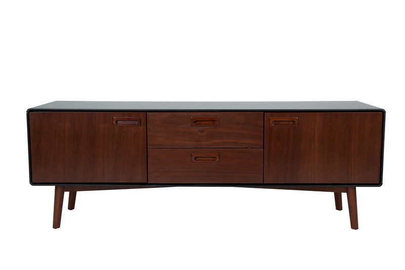 Dutchbone Sideboard Juju Low – Bunt, Nussbaumfurnier