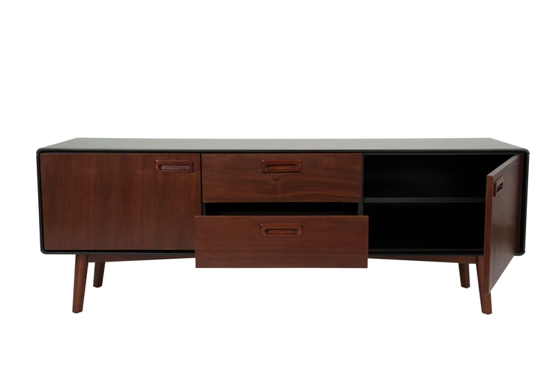 Dutchbone Sideboard Juju Low – Bunt, Nussbaumfurnier