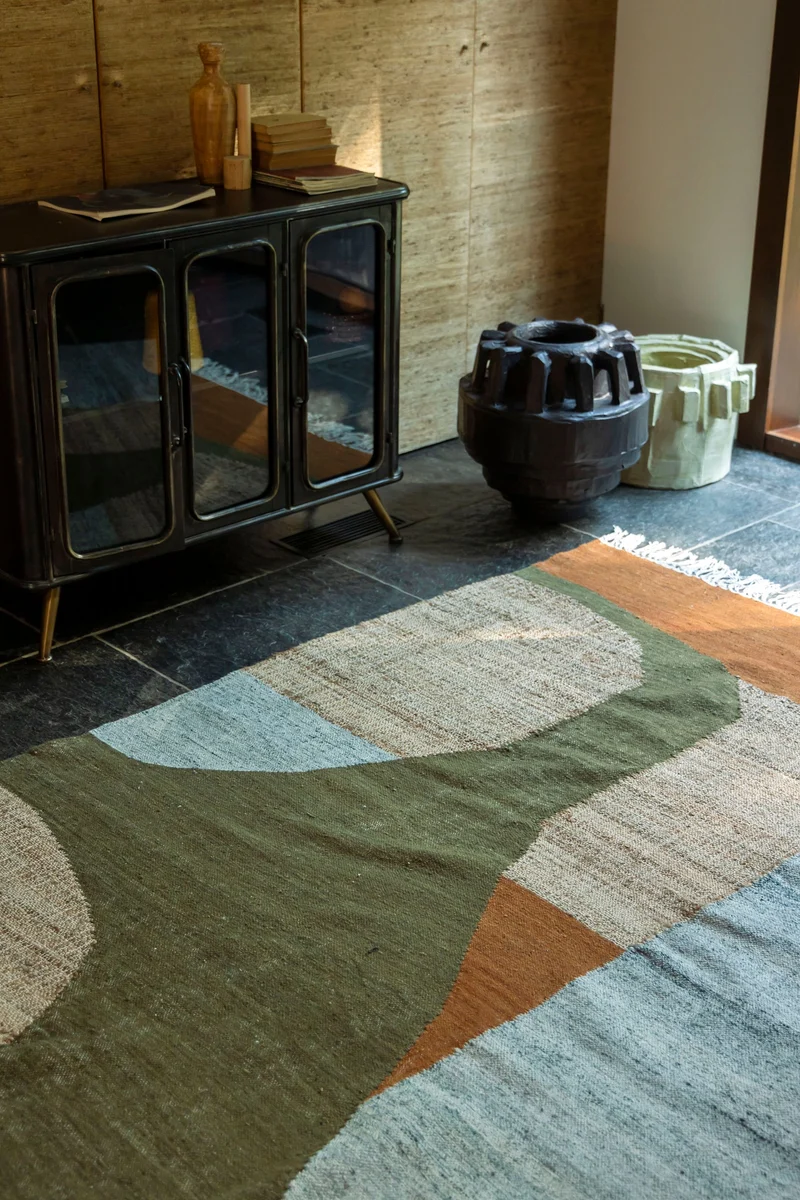 Dutchbone Teppich Pavilion 160 × 230 cm Natural Green – Braun, Wolle