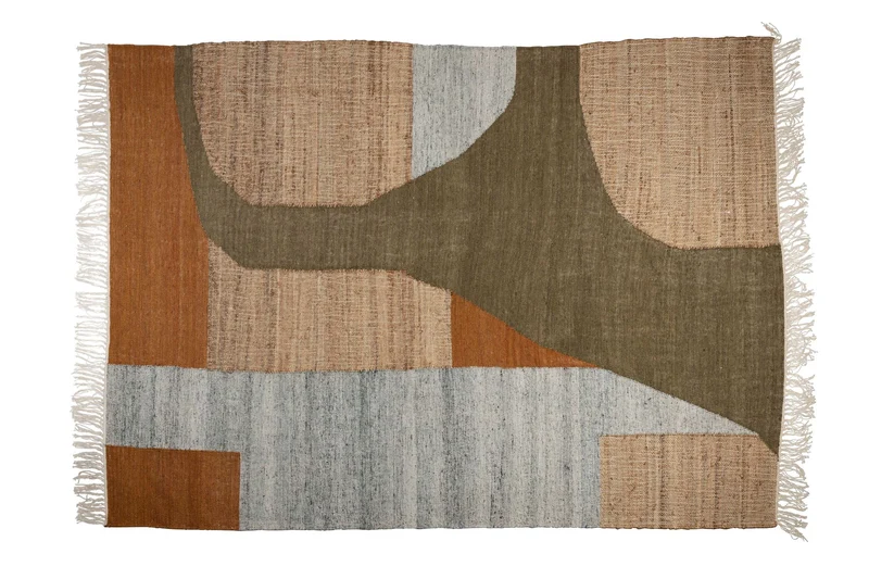 Dutchbone Teppich Pavilion 200 × 300 cm Natural Green – Braun, Wolle