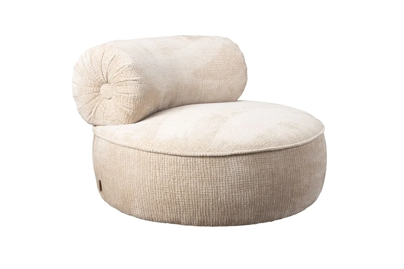 Dutchbone Loungesessel Tilbury Natural – Beige, Stoff, 100 × 100 × 73 cm