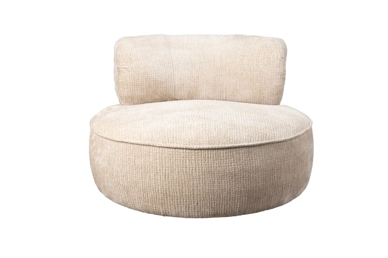 Dutchbone Loungesessel Tilbury Natural – Beige, Stoff, 100 × 100 × 73 cm