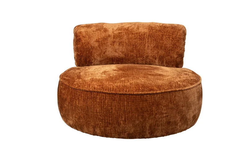 Dutchbone Loungesessel Tilbury Burned – Orange, Stoff, 100 × 100 × 73 cm