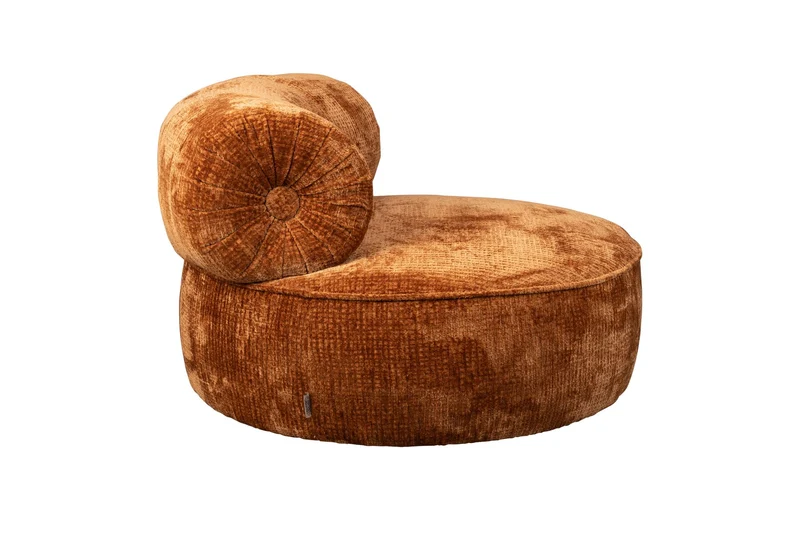 Dutchbone Loungesessel Tilbury Burned – Orange, Stoff, 100 × 100 × 73 cm