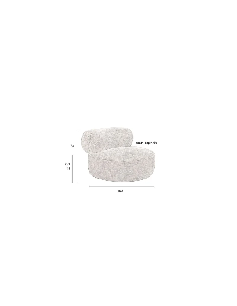 Dutchbone Loungesessel Tilbury Burned – Orange, Stoff, 100 × 100 × 73 cm
